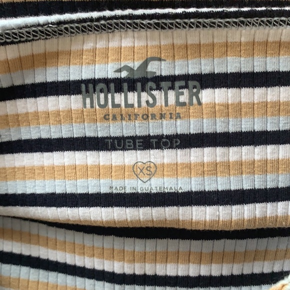 Striped, navy, beige and white tube top for girls - Picture 3 of 3